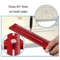 thumbnail image 4 of Woodworking Measuring Tool Scribering Ruler Vertical 45/90 Degrees Aluminum Alloy Multi-angle Ruler Line Drawing Locator, 4 of 4