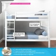 thumbnail image 2 of Max & Lily Twin over Twin Bunk Bed for Kids, Solid Wood Bunk Beds with Ladder, White, 2 of 13