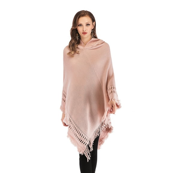 Women's Tassel Hem Sweater Long Cardigan Knitwer Pullover Poncho Coat