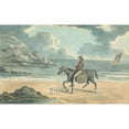 thumbnail image 3 of Thomas Bradshaw 24x16 Black Modern Framed Museum Art Print Titled - Man Riding a Horse on the Beach, 3 of 5