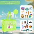 thumbnail image 2 of Large Capacity Fine Mesh Beach Tote Bag with Funny pattern, Sand Proof Nylon Handbag Side Pockets For Pool Seaside Travel Swimming, 2 of 7
