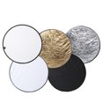 thumbnail image 1 of Round Reflector, 5 in 1 Reflector Silver White 60cm Collapsible Multipurpose  for Indoors Filling Light for Outdoors Filling Light, 1 of 8