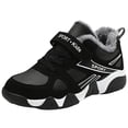 thumbnail image 3 of Kids Tennis Shoes Boys Winter Sneakers Warm Furry Lined Waterproof Leather Antislip Outdoor Walking Shoes Casual Ankle Boots White 2 Big Kid, 3 of 4
