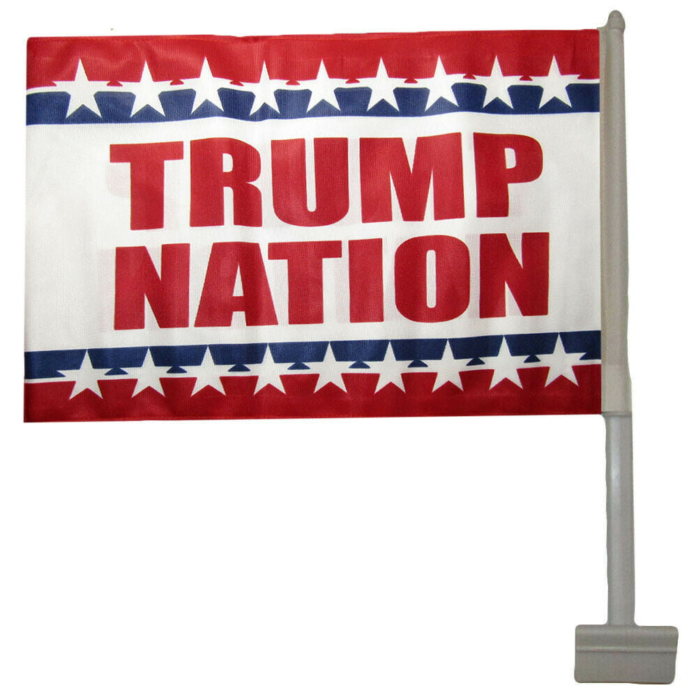 Lot of 12 12x18 Trump Nation Rough Tex Knit Double Sided 12/"x18/" Car Flag