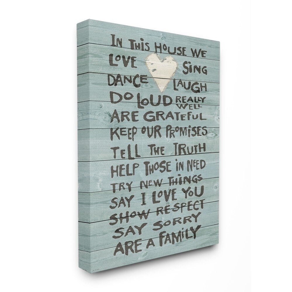 The Stupell Home Decor In This House We Love Family Heart Rustic Wood Look