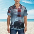 thumbnail image 4 of Daiia Lighthouse in a Stormy Sea Hawaiian Shirt for Men Gentle Cotton Regular Short Sleeve Casual-Medium, 4 of 9