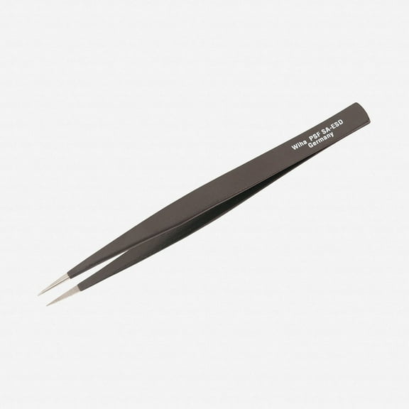 Wiha 55533 Blunt Tips - 1.0mm Wide Serrated PSF SA ESD - 125mm Tweezers