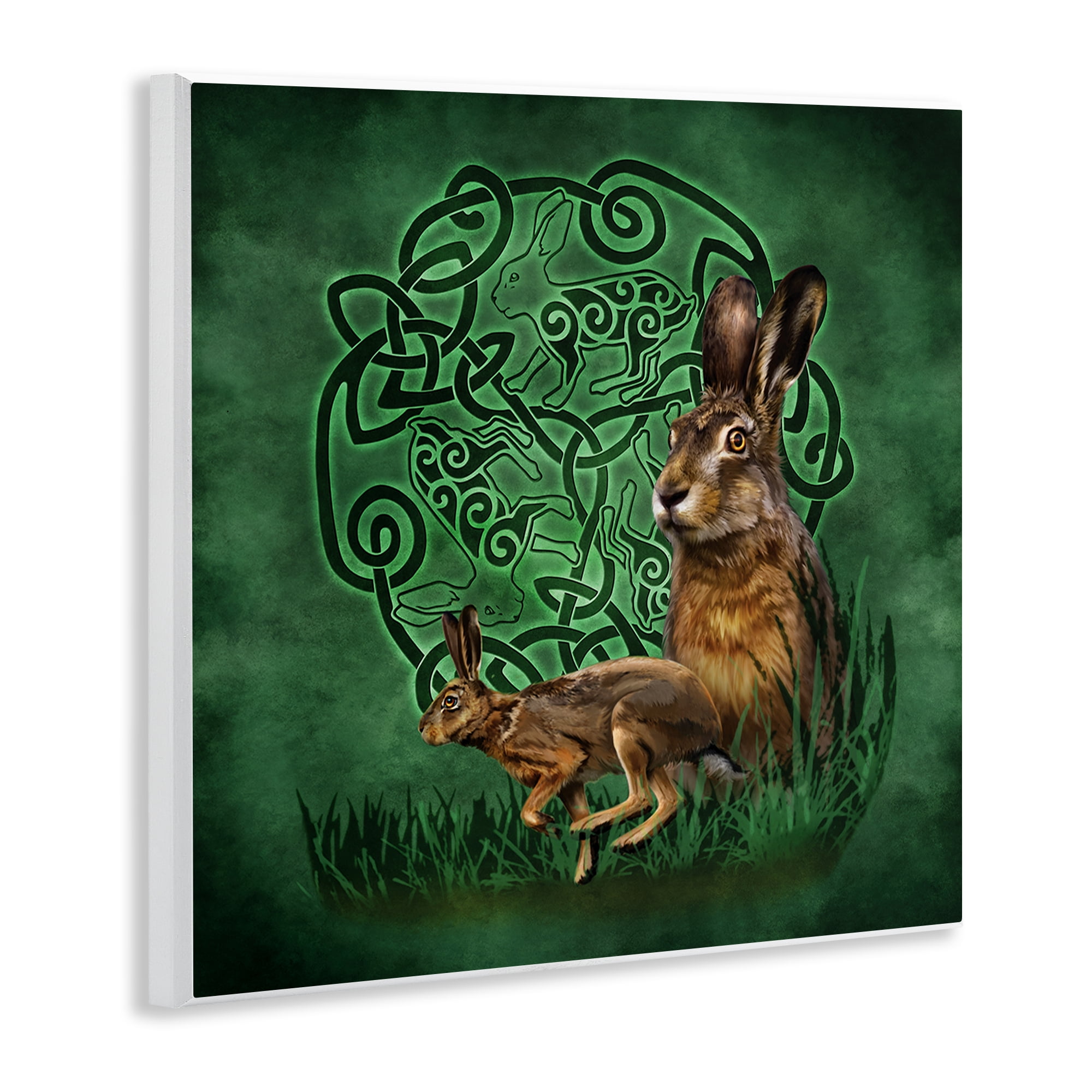 Stupell Industries Celtic Hare Fractal Animals & Insects Painting Unframed Art Print Wall Art, 12 x 12
