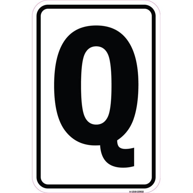 SignMission A-1218-22932 Panneau en Aluminium 12 x 18 Po - Panneau avec Lettre Q