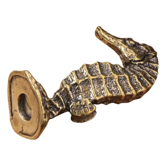 PTOOTP Brass Seahorse Figurine Nautical Home Decor Golden Sculpture for Office Desk Decoration and Coastal Style