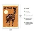 thumbnail image 2 of Kenya Africa - Zebra - Vintage Travel Poster c.1960 - Master Art Print (Unframed) 13in x 19in, 2 of 4