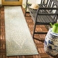 thumbnail image 3 of SAFAVIEH Beach House Stanice Medallion Indoor/Outdoor Runner Rug, Cream/Aqua, 2'2" x 10', 3 of 7