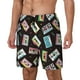 thumbnail image 1 of Balery Colorful Retro Tape Bañador para hombre, shorts de playa de secado rápido con entrepierna y forro de compresión-Medium, 1 of 6