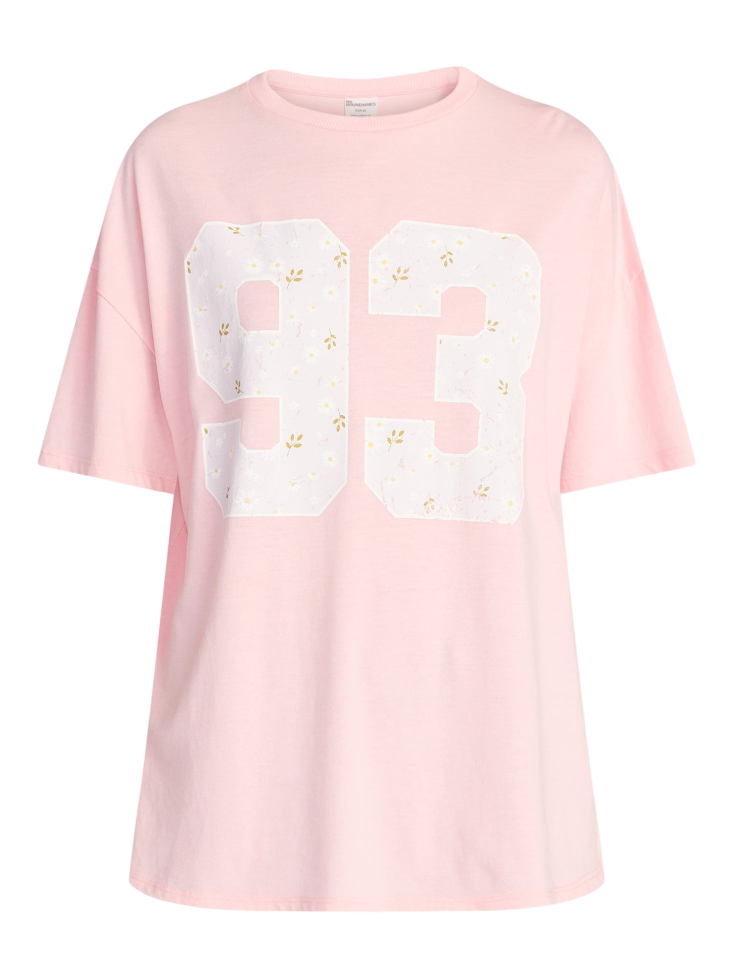 No Boundaries Washed Graphic Boyfriend Tee, Women's XXS-XXL