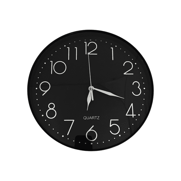 Reloj de Pared Clásico Función con Cuarzo negro