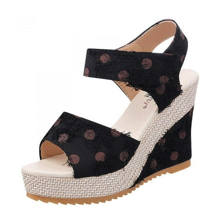 

Homedles Sandals for Women- Gift for women Summer Casual Comfortable Open Toe Wedge Gladiator Sandals Black