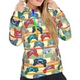 thumbnail image 5 of Yiaed Retro With Joysticks Print Womens Casual Hoodies Crew Neck Long Sleeve Sweatshirts With Pocket Pullover Tops Women's Hooded Sweatshirt-XX-Large, 5 of 5