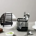 thumbnail image 4 of 2 estantes para utensilios de cocina de acero inoxidable, estantes para vajilla, encimeras, cestos para vajilla, fregaderos, accesorios, almacenamiento de utensilios de cocina, cubiertos, negro 10 cm, 4 of 6