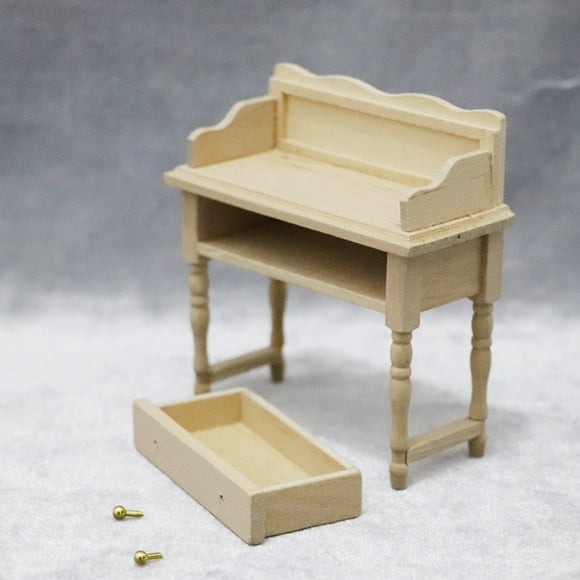 Minkissy Dolls House Furniture Beige Wooden 1Set House Model Decoration Fairy Garden