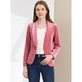 thumbnail image 3 of Abrigo De Oficina Para Mujer Chaqueta De Terciopelo Con Botones Y Cuello Chal Sólido Rosa M, 3 of 7