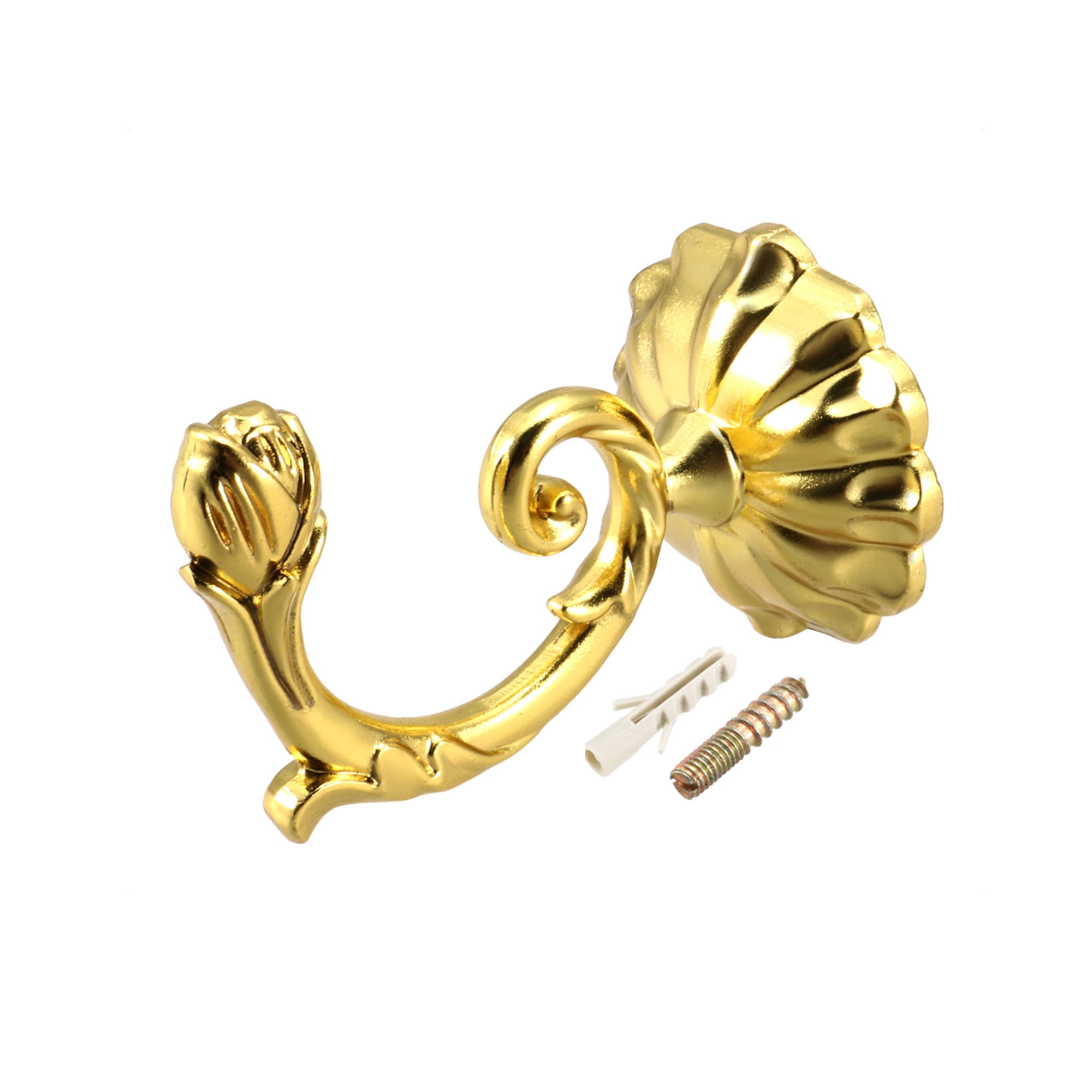 Decorative Curtain Drapery Holdback Wall Mounted Hook for Window Gold