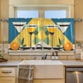 thumbnail image 2 of Yayeee Kitchen Curtains Tier Set of 2 Light Filtering 57"x36" Over Sink Window Panels, Yellow Glasses, 2 of 7