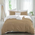 thumbnail image 2 of Pure Khaki Bedding 3 Piece Duvet Cover Set Queen Size, Simple Solid Color Soft Microfiber Comforter Cover with Zipper Closure & Pillowcases, Wrinkle & FadeResistant Quilt Cover, 2 of 9