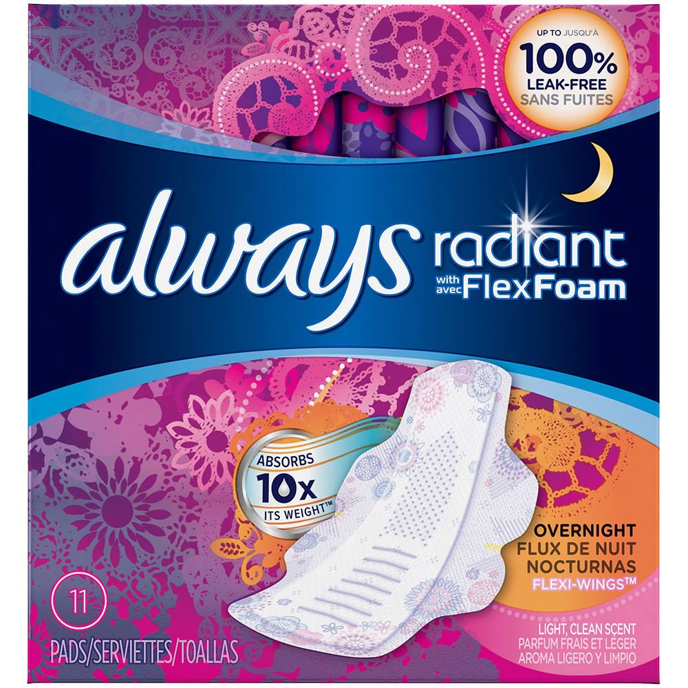 A Product of Always Radiant Light Clean Scent Overnight FlexiWings