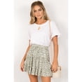 thumbnail image 4 of Womens High Waist Floral Print A Line Short Skirt with Ruffled Hem Elegant Summer Skirt Green Floral L, 4 of 9