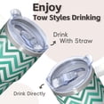 thumbnail image 4 of 20oz Insulated Tumbler with Handle, Geometric Stainless Steel Double Wall Travel Coffee Cup Leak-Proof Lid Includes Straw, 4 of 5