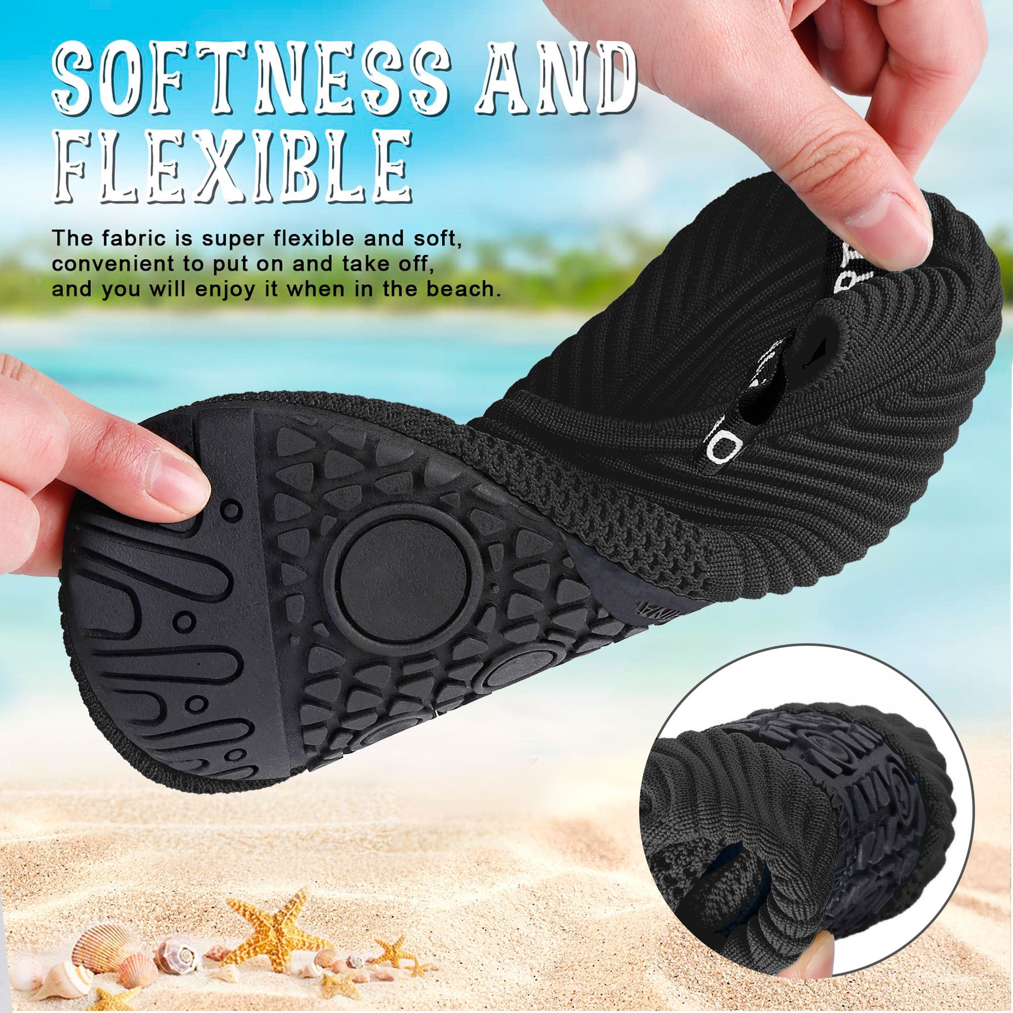 Ecetana Water Shoes for Women Men Quick Dry Beach Aqua Shoes Pool Swimming Shoes