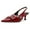 Red, variant on Women Chic Pointed Toe Slingback Buckle Pumps Elastic Strap Slip On Kitten Low Heels Shoes Party Daily Dress Size 6 Silver