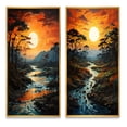 thumbnail image 2 of Designart "Orange Yellow Indian Art euphony Of II" Indian Art Framed Wall Art Set Of 2 - Orange People Framed Wall Art Set Of 2, 2 of 7