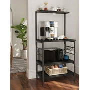 Behost Kitchen Bakers Rack Storage Shelf Microwave Cart Oven Stand Coffee Bar,Black