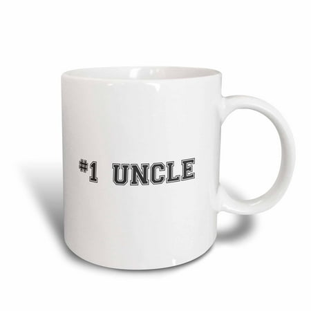 3dRose #1 Uncle - Number One Uncle - black text - best honorary uncle - Family and Relatives gifts, Ceramic Mug,
