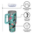 thumbnail image 4 of OBREWU Border Collie Dog and Flower Florals Tumbler with Handle and Lid,Border Collie Dog and Flower Florals 40oz Double Wall Vacuum Insulated Tumbler,Cups Gift for Women and Men, 4 of 7