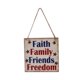 thumbnail image 2 of placa de madera patriótica de los EEUU americano que cuelga -faith amigos de la familia Colco Placa de madera, 2 of 7