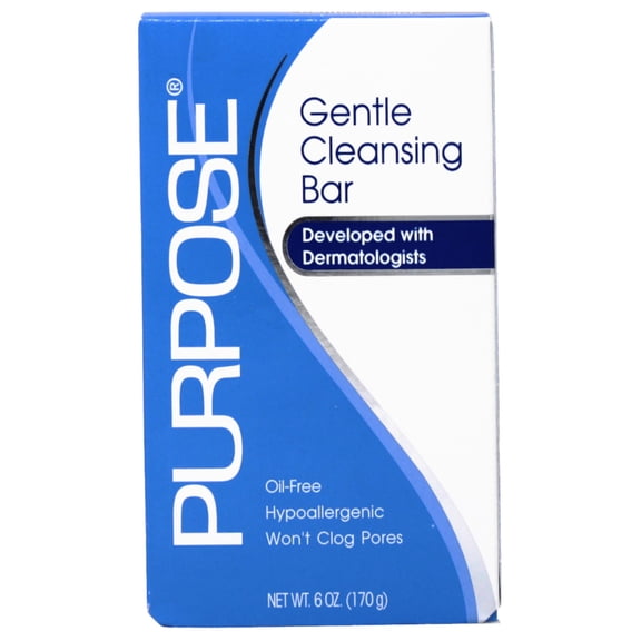 Purpose Gentle Oil-Free Cleansing Bar, Unscented, 6 oz