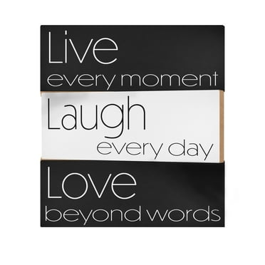 JennyGems Live Laugh Love Farmhouse Decor, Tiered Tray Decor, Inspirational Gifts, Set of 3 Mini Wood Block Signs