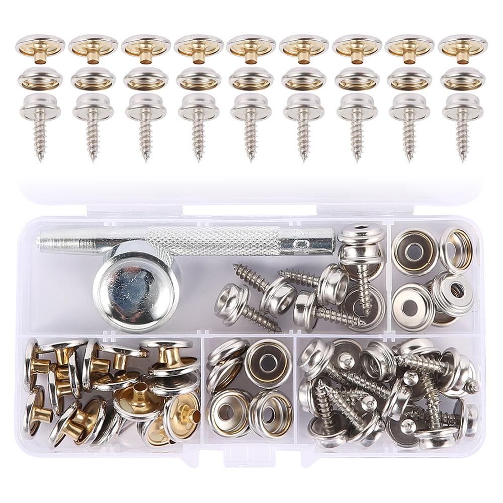 15mm Heavy Duty Brass Press Studs Snap Fasteners Wood to Fabric Sewing Leather 