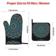 thumbnail image 2 of Daiia Mandala Pattern Oven Mitts and Pot Holders 4 pcs Set,High Heat Resistant 500 Degree Extra Thicken Long Kitchen Cotton Oven Glove, 2 of 6