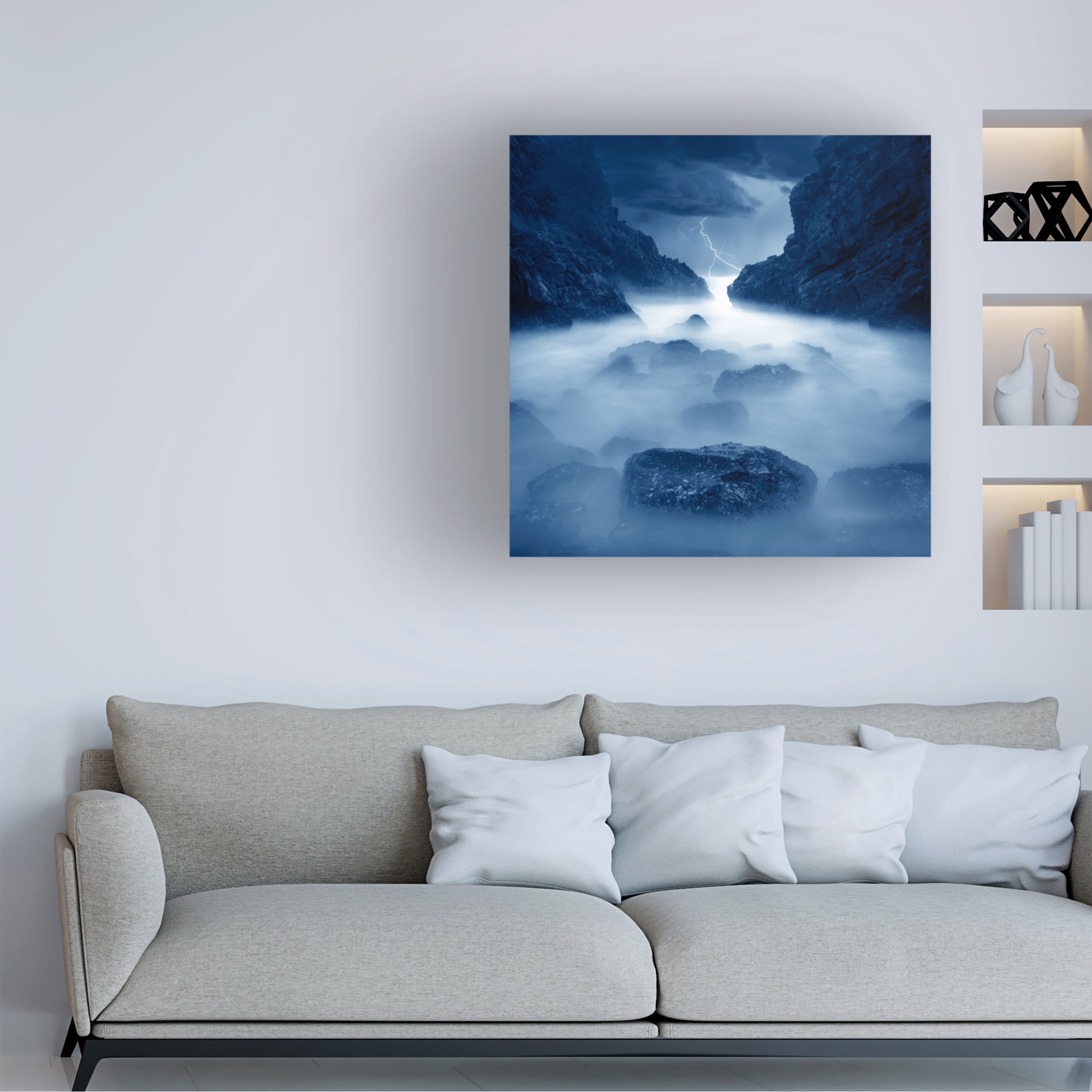 Moises Levy 'Tormenta en Ixtapa Blue' Canvas Art