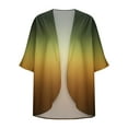 thumbnail image 4 of Hvyesh Womens Kimono Dressy Tid Dye Puff Sleeve Cardigans Beach Cover Up Chiffon Cardigan Floral Tops Loose Capes, 4 of 5