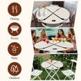 thumbnail image 7 of Beige Round Tablecloth, Fitted Table Cover with Elastic for 55"-60" Round Tables, Simple Gradient Ice Hockey Funny Sport Game Art Table Cloth Outdoor Indoor Dinning Party Waterproof Tablecloths, 7 of 7