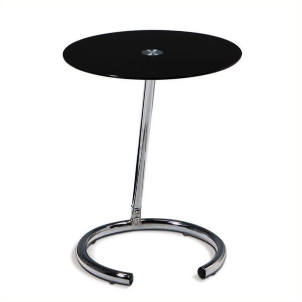 Yield Telephone Table in Chrome Finish with Black Glass