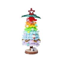 Christmas Tree With Light 8.27inch Artificial Christmas Trees Wooden 3D Christmas Tree Craft DIY Wooden Christmas Art and Craft Gift Christmas Tree Assembly for Christmas Tabletop Decor Party