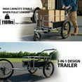 thumbnail image 2 of Olurrisa 3-in-1 Heavy-Duty Bike Cargo Trailer -Bike Compatible Steel Frame, 110lb Capacity, Convertible Stroller & Pull Cart w/Suspension, 20 *2-3/8" FAT tire, 2 of 11
