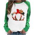 thumbnail image 1 of RKSTN Sweat-Shirt pour Femmes Noël Col Rond Imprimé Père Noël Manches Longues Blouse Régulière, 1 of 5