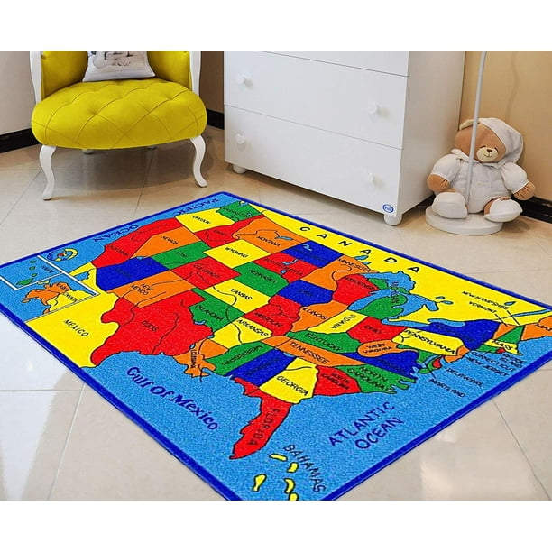 USA Map Kids Educational Play mat for School/Classroom / Kids Room