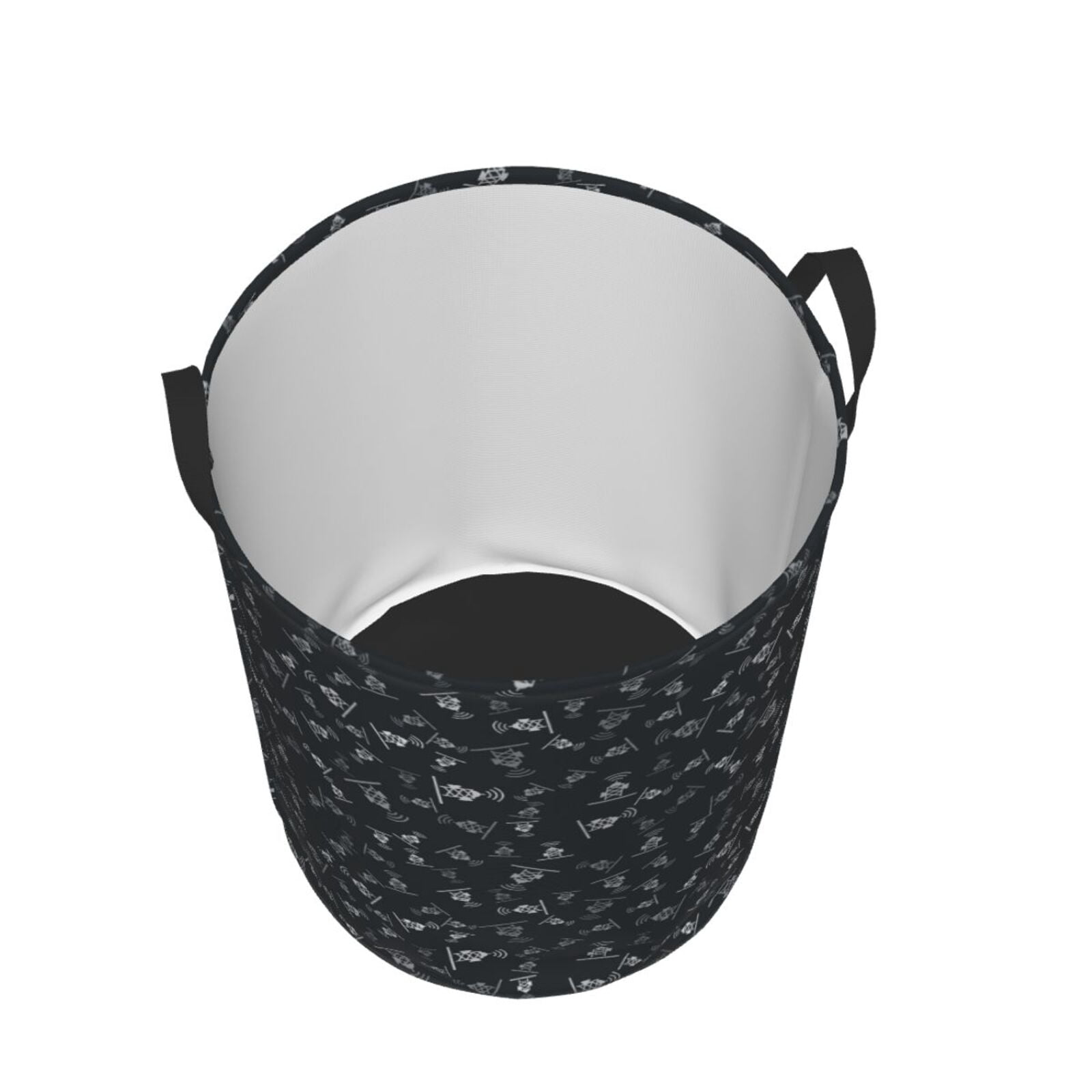 Picia Wireless Antenna Icon Large Laundry Basket, Waterproof, Freestanding Laundry Hamper, Collapsible Tall Clothes Hamper with Extended Handles-Small